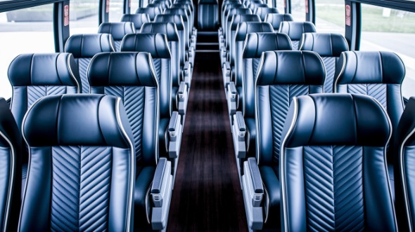 54 passenger charter bus inside daytona beach